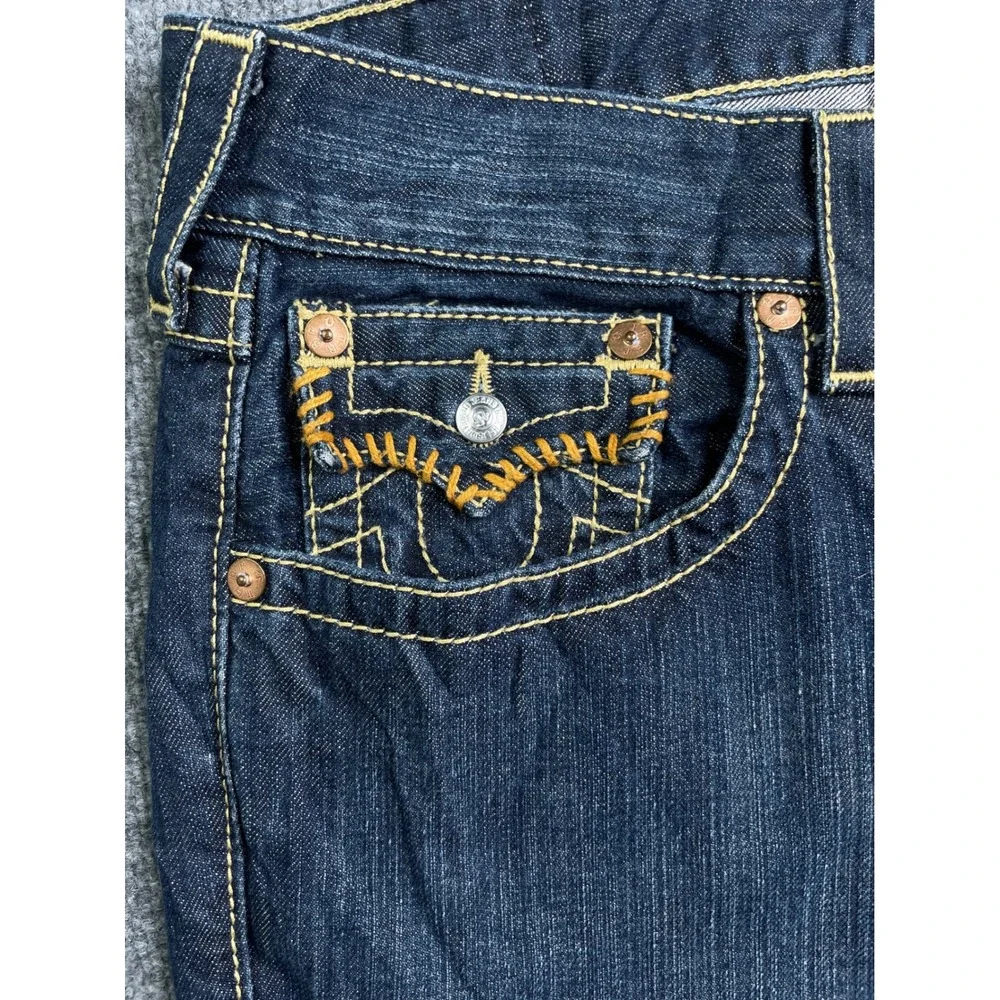 True Religion Slim Section Jeans Mens 36 Blue Dark Wash Straight Made‎ in USA